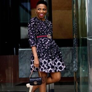 Thakoon for Target Shibori Black Tie Dye Belted Shirt 100% Cotton Dress Small